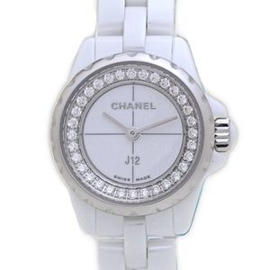 CHANEL J12 XS Diamond Watch H5237 Women's White Ceramic and Stainless Steel 4...